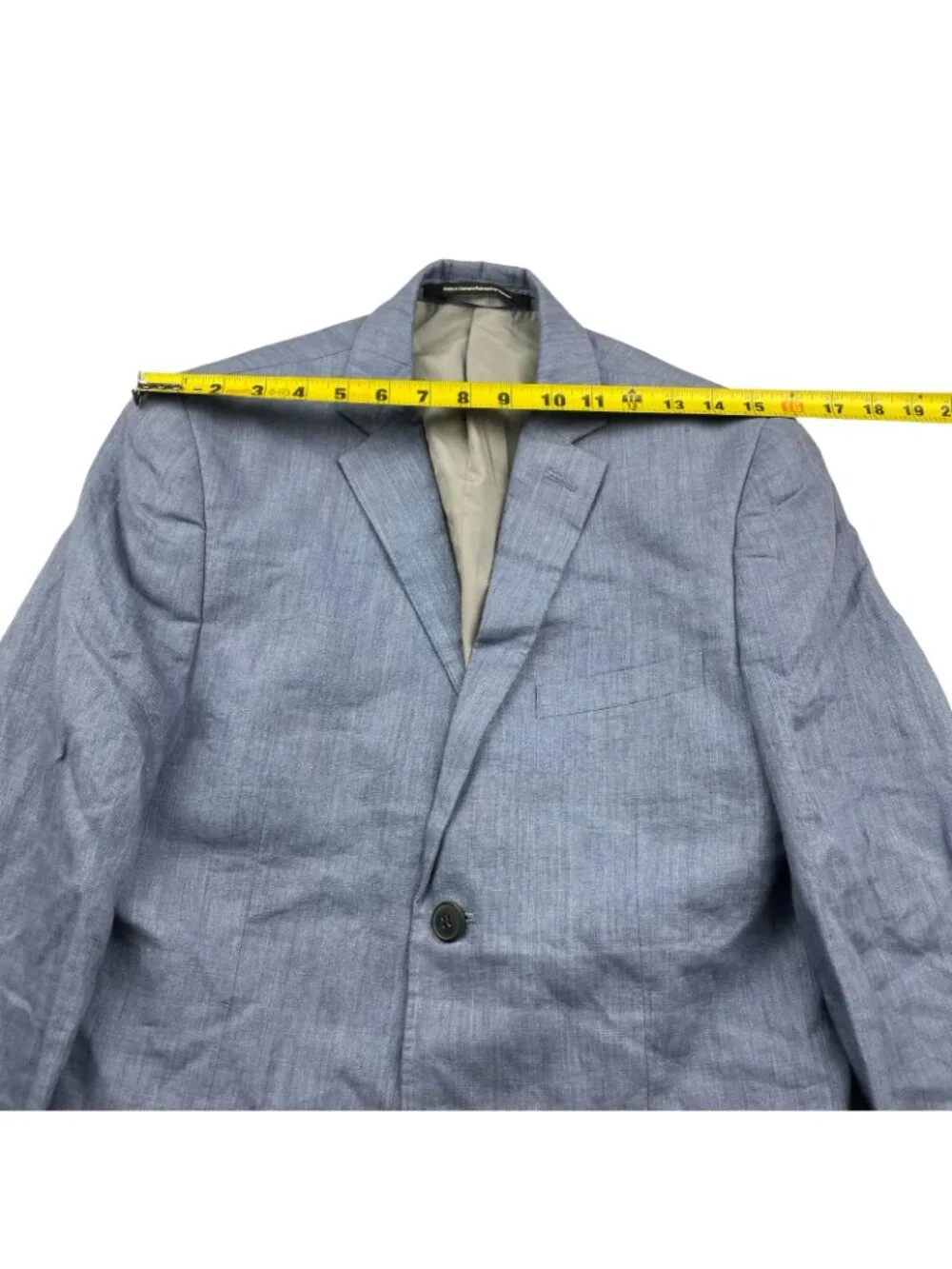 H&M Men's 100% Linen Slim Fit 2-Button Blazer Blue • 34R